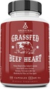 Ancestral Supplements Grass Fed Beef Heart Supplement, 3300 mg, CoQ10 Supplement Supports Heart and Mitochondrial Health, Non-GMO, 180 Capsules