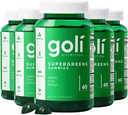 Goli SuperGreen Vitamin Gummy - 300 Count - Ουσιώδεις Βιταμίνες και Ορυκτά - Φυτικά Βασισμένο, Vegan, Χωρίς Γλουτένη & Ζελατίνη Δωρεάν - Υγεία από Εντός, Συσκευασία των 5