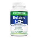 Enzyme Science Betaine HCl with Pepsin - Συμπλήρωμα για Χαμηλό Στομαχικό Οξύ - Συμπλήρωμα Υδροχλωρικού Βεταΐνης - Digestive Enzymes - Enzimas Digestivas - 120 Κάψουλες