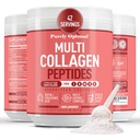 Kadınlar için Basit Çok Kolajlı Toz - 5 Tip Hidrolyzed Collagen, with Biotin & Hyaluronic Acid for Hair, Skin, Nails, Bones & Commons - Unflavored, Easy Mix, 42 Servisler