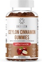 Cinnamon + Kromium Gummies - 120 Vegan Gummies - Ortak Ağrı ve Beyin Sağlığı Desteği, Sugar-Free, Antioksi Rich, Non-GMO, Gluten-Free Supplement, Natural Apple Flavor