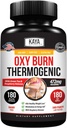 Kaya Naturals Oxy Burn - Θερμογόνος Φυτική Φόρμουλα για Ενεργό Ζωντανό – Μη ΓΤΟ & Χωρίς Γλουτένη – 180 Count