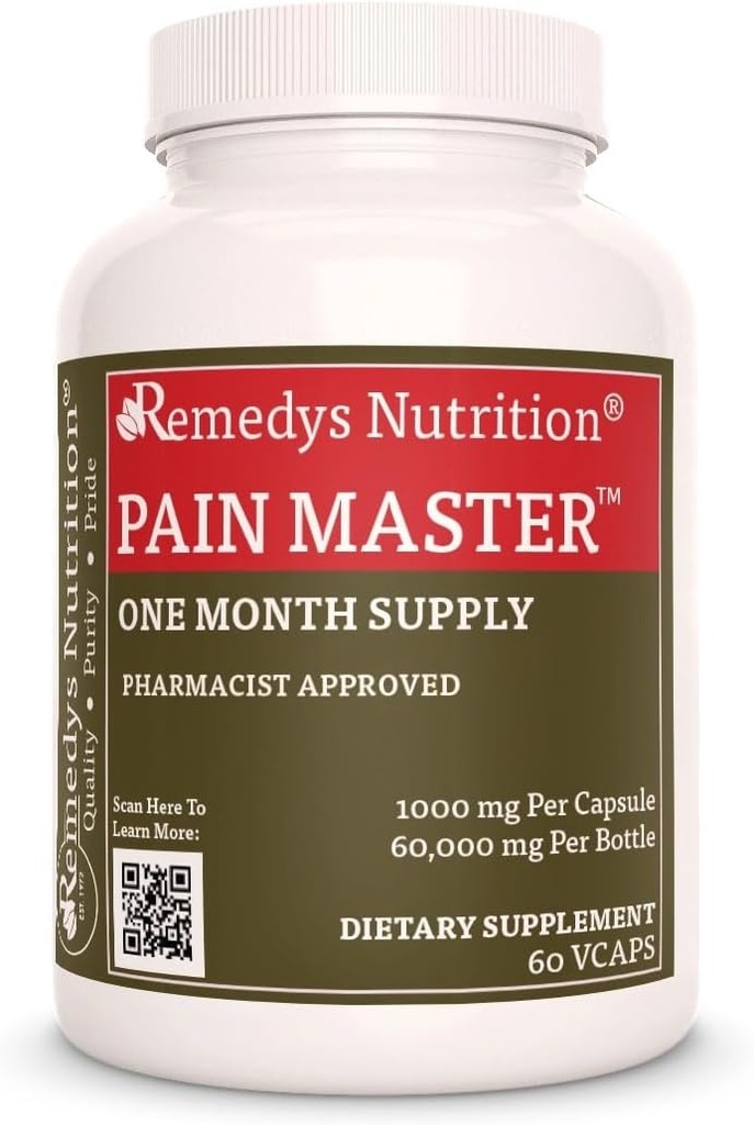 Remedy'nin beslenme Ağrısı Master | 1.000 mg, 60 Vegan Capsules Herbal Diyetsel Supplement | Two Moon Supply