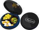 Serfeymi Small Pill Box - Purse Pocket için Portreatif Pill Box - Tıp için Uygun, Vitamin, Fish Oil, Supplements - Black (Logo)
