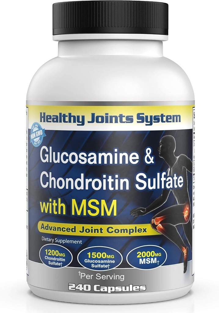 Gelişmiş Hareketlilik ve Flexability Support Formula with Glucosamine, Chondroitin & MSM - Active Lifestyles & Daily Wellness için 240 Capsules