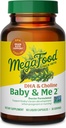MegaFood Baby & Me 2 Προγεννητικές Βιταμίνες για γυναίκες, DHA & Choline Συμπληρώματα, Υγρό DHA και Choline για τον εγκέφαλο και την ανάπτυξη των ματιών του μωρού Κατά τη διάρκεια της εγκυμοσύνης, Vegan, 60 κάψουλες (30 εξυπηρετούν)