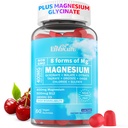 Magnezyum Gummies 400 mg | 8 Forms of Magnezyum Glycinate, Malate, Citrate, Taurate, Hoffman ve More | Ashwagandha Extract, D3 & B12 Supports for Calm, Zzz, Mood, Muscle Cramp - Vegan 60 Cts