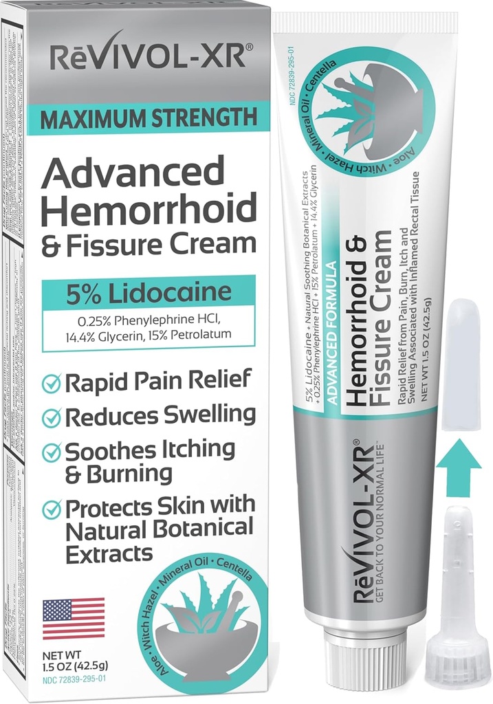 Gelişmiş Hemorrhoid Tedavisi.% 5 Lidocaine + Cage + Cadı Hazel + Botanik, Dış ve İç Kullanımı. Çoğu Tamam OTC Ointment & Fissure Cream, Hızlı Yardım, ABD'de Yapılan.
