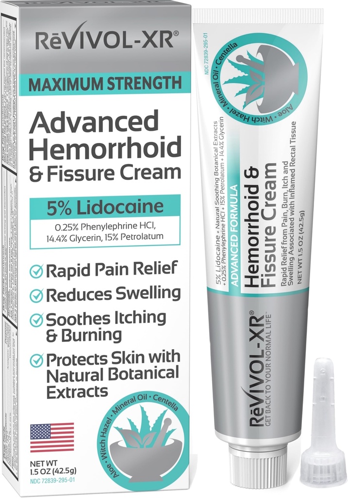 Gelişmiş Hemorrhoid Tedavisi.% 5 Lidocaine + Cage + Cadı Hazel + Botanik, Dış ve İç Kullanımı. Çoğu Tamam OTC Ointment & Fissure Cream, Hızlı Yardım, ABD'de Yapılan.