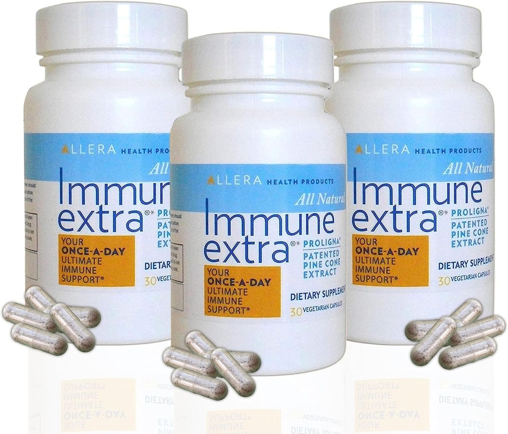 Allera Health Pine Cone Extract Capsules - Vegan ProLigna Plant Temel Diyet Ürünleri - Immune Support Supplement - Organik Scotch Pine Cone Ekstraksiyonu Vahşi Sanatlı Ağaçlardan - 30 Caps, 3-Pack