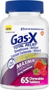 Gaz-X Total Relief Chewable Tabletleri Maksimum Güçlü Gaz Yardımı Simethicone 250 mg ve Kalpburnu Yiyecek İçecek Karbonat 750 mg, Bloating Relief, Karmages - 65 Count Count Count Count