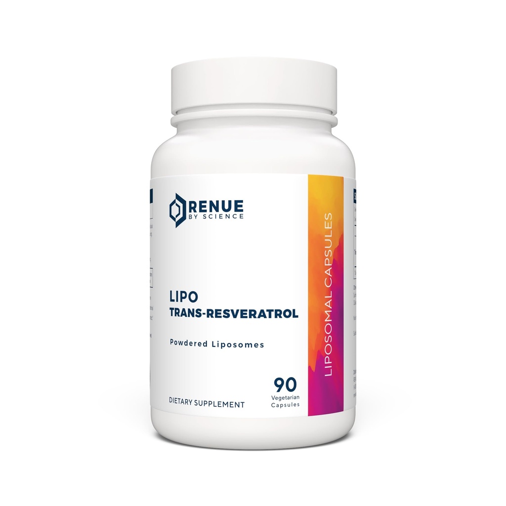 Renue By Science Resveratrol | High Strength Liposomal Resveratrol Supplement | 90 Trans Resveratrol Capsules - 125 mg Reservatrol per Service | Non-GMO | Made in the USA Third-Party Tested