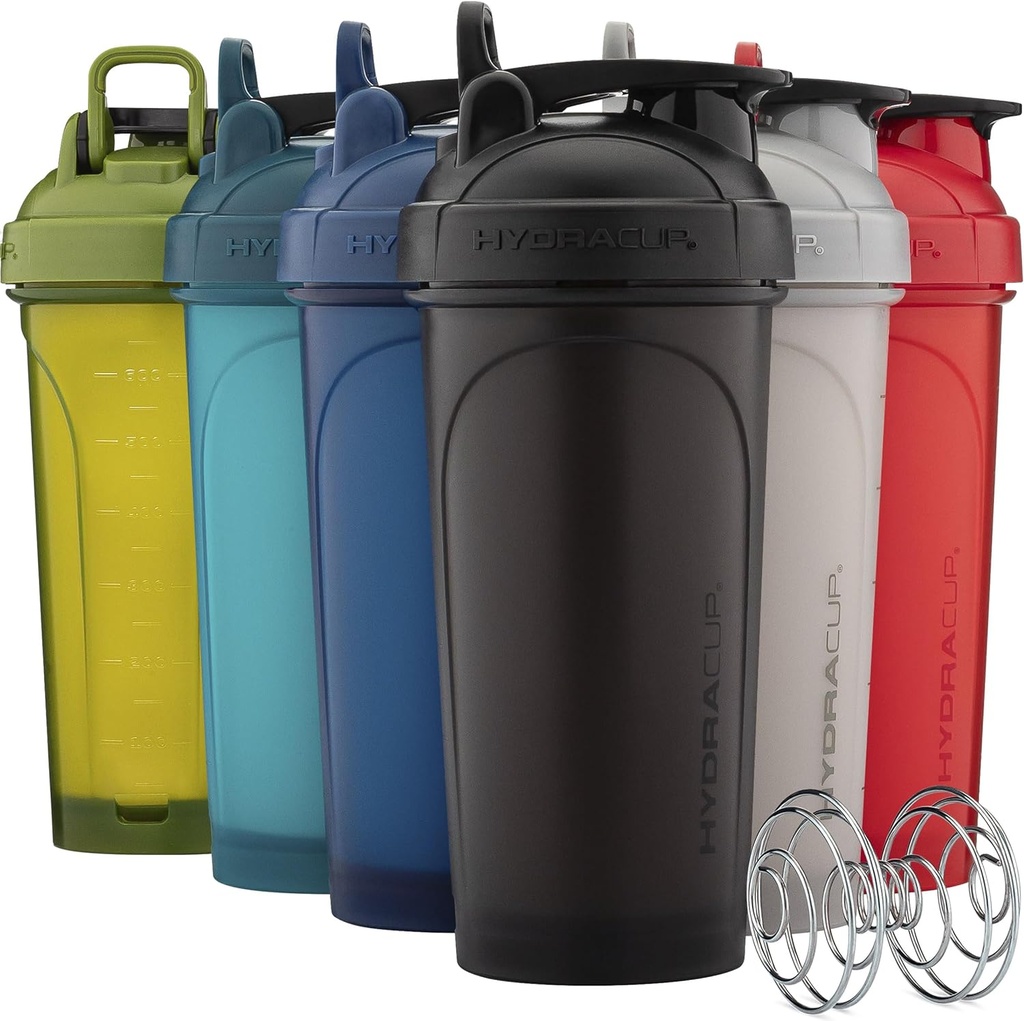 Hydra Cup ProFlow Shaker Şişes 6Pack (28oz) | Protein Shaker Cups with Whisk Ball, Leak-Proof Lid, Hidden Lock | Honda-Free Gym Mikser for Protein Toz, Mix Supplements, Fresh Colors