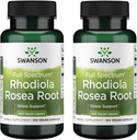 Swanson Rhodiola Rosea Root - Adaptojenik Herb Supplement Mood Balance & Stres Desteği - Enerji Desteği için Doğal Formula - (100 Capsules, 400 mg Her) (2 Pack)