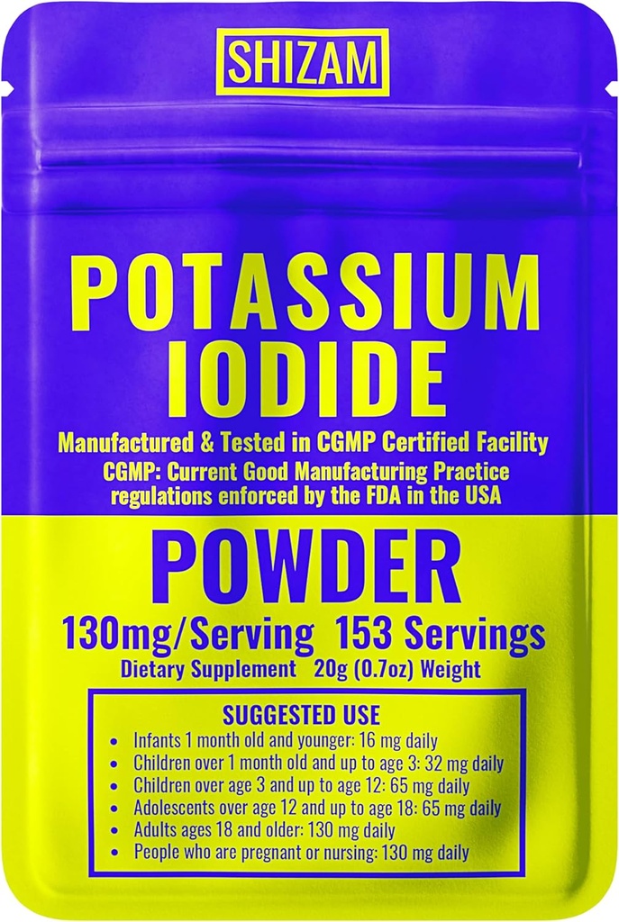 SHIZAM P Properties Iodide 130 mg 65 mg Toz Oturma Kitleri, KI Iodine Capsule Capsule Capsules Liquid Tincture Pill Pills Tablet Tabletleri Tablar Alt Tamamlar, Prepping Malzemeler 130 mg 65 mg 65 mg 65 mg