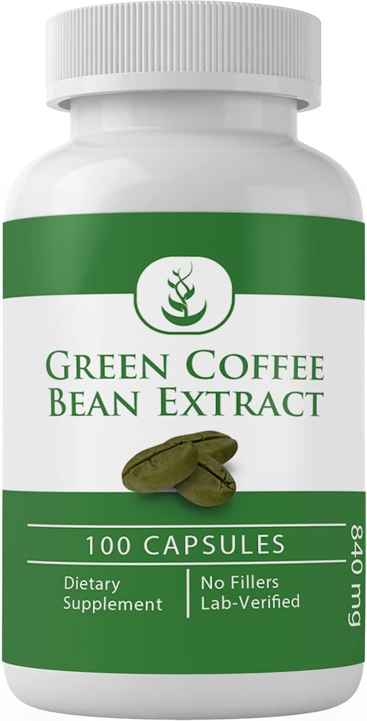 PURE Αρχική ΣΥΣΤΑΤΙΚΑ Πράσινο εκχύλισμα Coffee Bean, (100 κάψουλες) Πάντα καθαρό, χωρίς πρόσθετα ή πληρωτικά, Εργαστήριο Επαληθευμένο