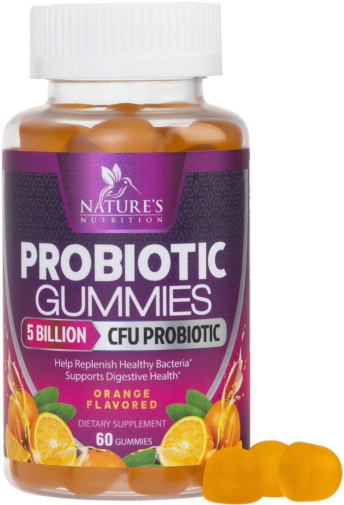 Women & Men's Digestive Health, 5 Milyar CFU, Best Daily Probiyotiks Gummy for Vaginal, Immune Support & Gut Health, Supports Occasional Constipation Gas & Bloating, 60 Gummies