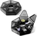 Deke Home - Küçük Haftalık Pill Organizer (2 Pack), Gezi için Yuvarlak Pill yapıştırıcısı, Mini Pill Organizer, Compact Tıp Sahibi, Pill Sorters 7 Days, Portreviç, Faraday Free (Garn)