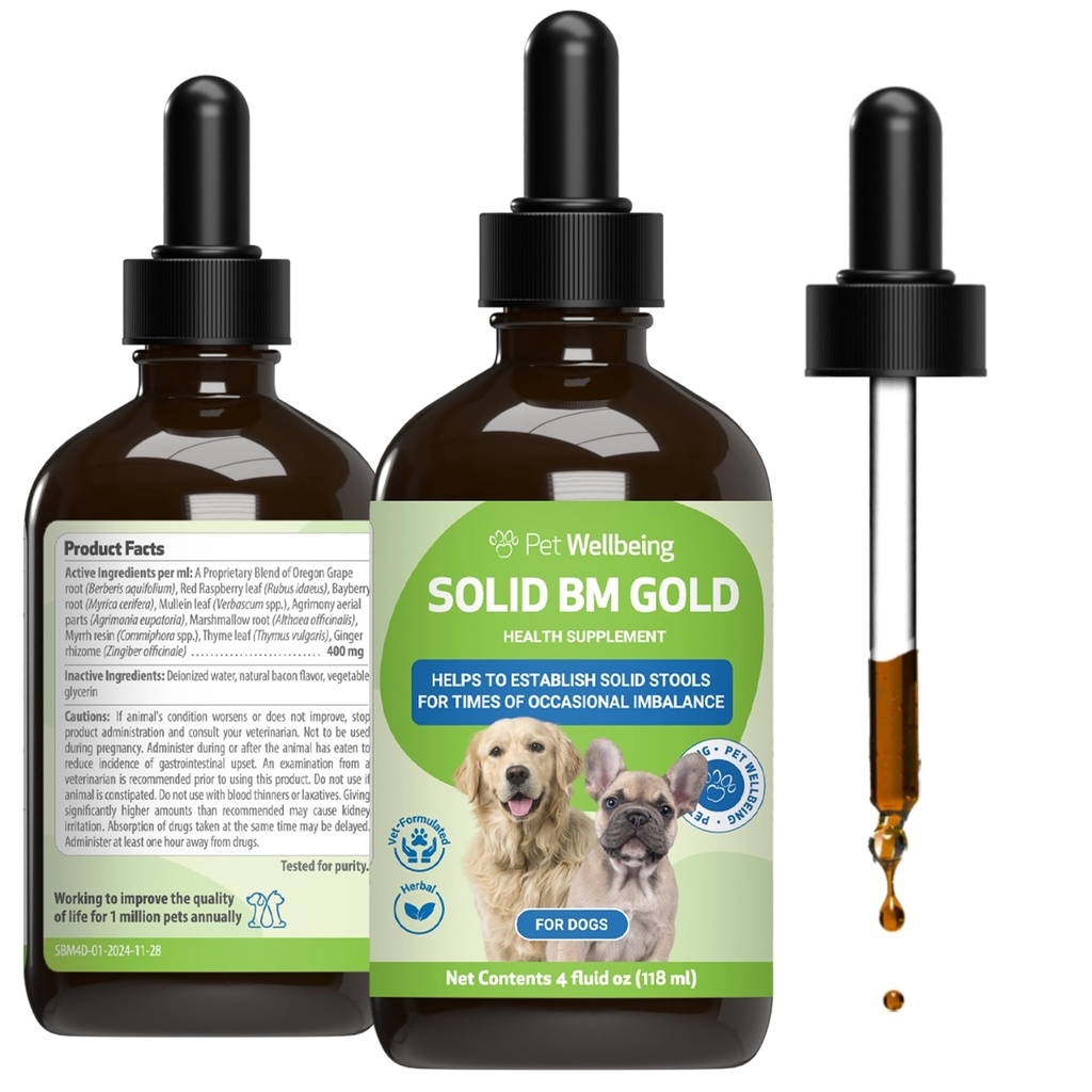 Pet Wellness BM Tone-Up Gold for Dogs & Cats - Sağlıklı Digestive Function, Solid Stools, Normal Bowel Hareketleri, Bayberry - Veterinarian-Formated Herbal Supplement 4 oz (118 ml)