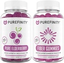 PUREFINITY Fiber + Elder Gummies Sche (Inulin FOS Prebiyotik Fiber Gummies + Double Strength Elder Gummies with çinko & Vitamin C)