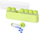 Haftalık Pill Organizer 1 Zaman Bir Gün, KOVIU Reforce Pill Box 7 Gün, Portatif Seyahat Pill Vakası, Günlük İlaç Konteynerleri, Hafta Pillbox Vitamin Medicine Supplement, Green