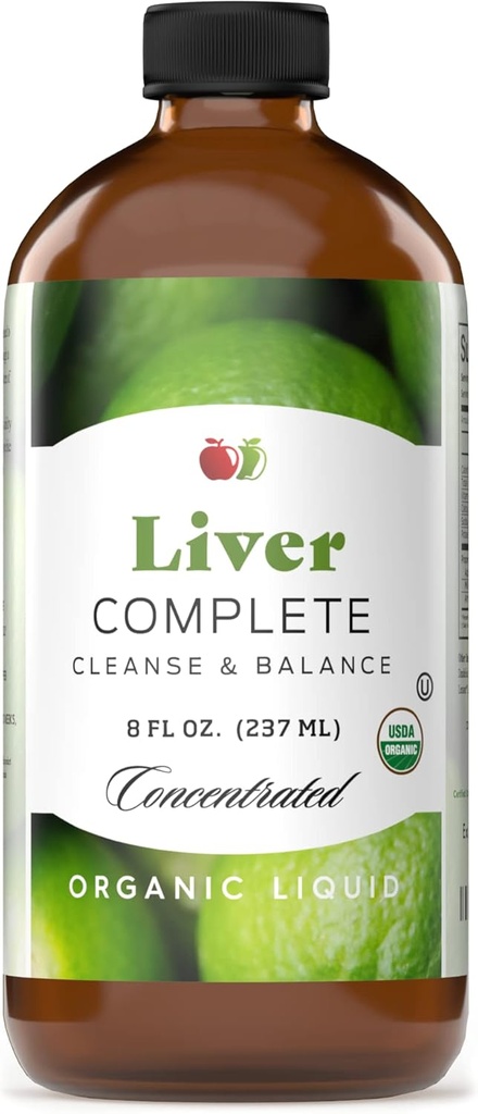 Liver Complete 8oz Organik Sıvı Tesis - Liver Cleanse & Digestive Bitters Vinegar Supplement