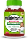 Multivitamin Gummies - Ζάχαρη χωρίς προβιοτικά & προβιοτικά - Καθημερινή Υποστήριξη για τα μάτια, νεφρά, συκώτι, καρδιά, & Digestive Υγεία - Μικτή γεύση μούρου