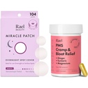 Rael Sche - Overnight Spot Cover Pimple Patches (104 Kont) & PMS Supplement for Women (28 Capsules)