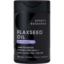 Sports Research Vegan Flaxseed Oil (1200mg) Βότανο συμπλήρωμα με φυτικής βάσης ALA Omega 3 - Vegan Certified & Non-GMO Επαληθευμένο - Γλουτένη, Χωρίς σόγια & Καραγενάνη (180 Veggie Softgels)