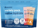 NativePath Native Hydrate Stick συσκευασίες με ηλεκτρολύτες και Αμινοξέα, Variety Pack, Μικτό μούρο, Ροδάκινο Mango, Tangerine, 30 εξυπηρετούν