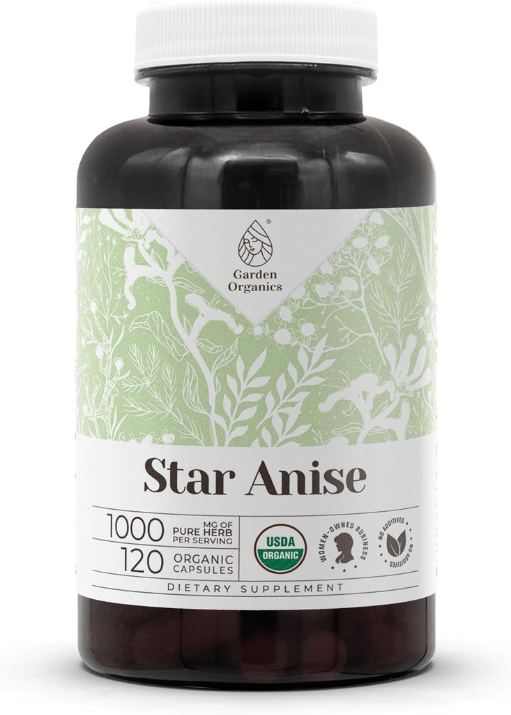 Star Anise 120 Capsules | High-Potency Capsules, Herbal Dietary Supplements | Made with Vegetable Capsules and Star Anise (Illicium verum) Dried Seed (120 Capsules)