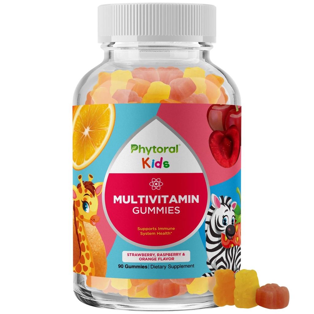 Phytoral Kids Vitamins Gummy Multivitamin Chewable - Çocuklar Mood Support Natural Energy Boost ve Immune Support for - Immune Gummies and Natural Multivitamin