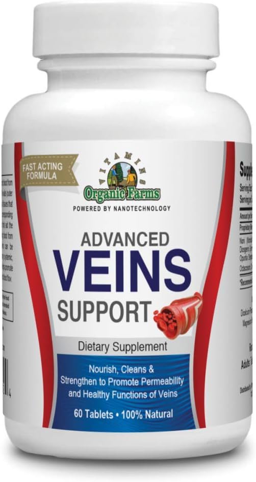 İV Veins Destek Supplements- 60 Tabletleri Organik Çiftçiler -% 100 Doğal Diyet Supplement