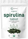 Mikro Malzemeler Organik Spirulina Supplement, 3000MG Oda başına, 720 Tablet (4 Ay Supply), No Filler & Non-GMO, Vegan protein, Vitaminler ve Prebiyotikler, Premium Spirulina Pills