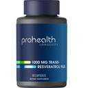 ProHealth Resveratrol 1000 mg | Pure Trans-Resveratrol | Plus Quercetin, Red Wine & Green Tea Extract | Klinik olarak Hücreleri Sağlığı, Hafıza, Sağlıklı Ağlama | 60 Capsules