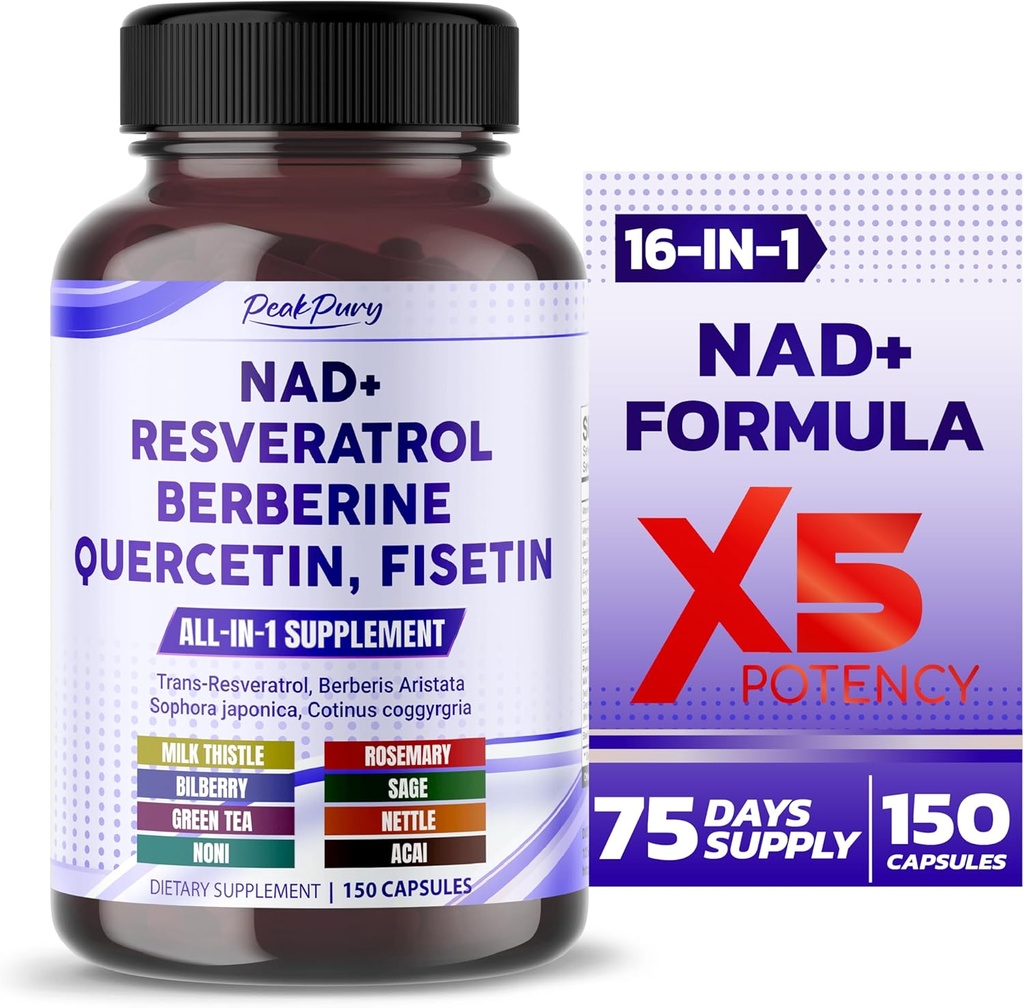 NAD+ Trans-Resveratrol Berberine Quercetin Fisetin Süt Butle - ABD'de Made in USA
