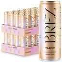 BREZ FLOW Lion's Mane Mushroom Drink, 48-Pack, Infüzyon, Adaptogens, Relieving, Uplifting, and Social, Sparkling Lemon Elderflower Tonic 12 Fl oz