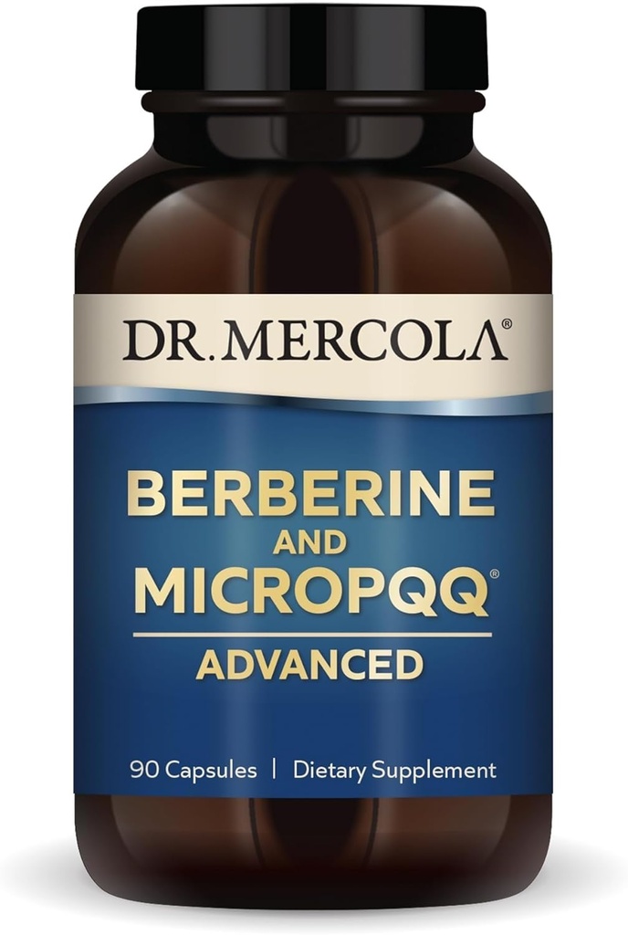 Dr. Mercola Berberine and MircoPQQ Advanced - Προσφορές Μεταβολική, Μιτοχονδριακή, Εγκεφαλική & Ανοσολογική Υποστήριξη - GMO-free, Gluten-free & Soy-Free - 90 Κάψουλες (90 Υπηρεσίες)