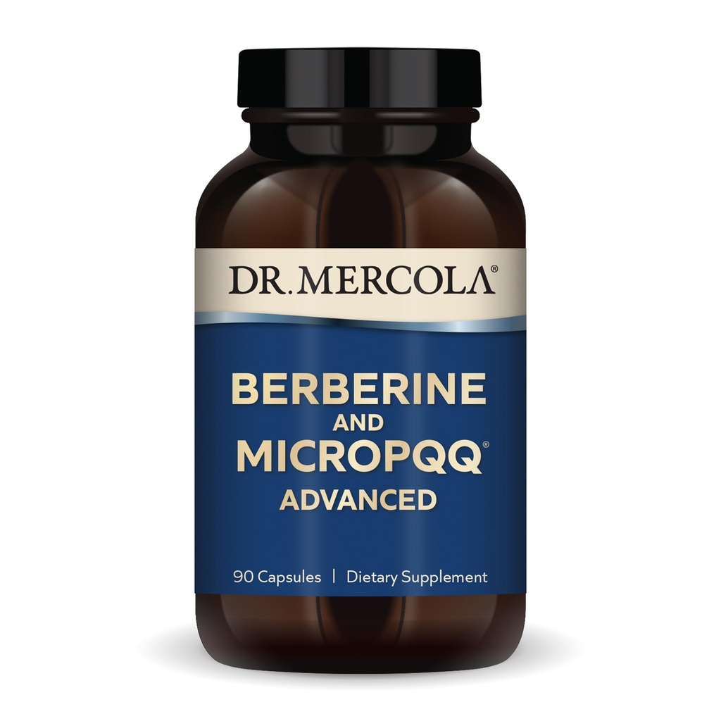 Dr. Mercola Berberine and MircoPQQ Advanced - Προσφορές Μεταβολική, Μιτοχονδριακή, Εγκεφαλική & Ανοσολογική Υποστήριξη - GMO-free, Gluten-free & Soy-Free - 90 Κάψουλες (90 Υπηρεσίες)