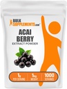 BulkSupplements.com Acai Berry Extract Powder - Acai Berry Supplement, Antioxidants Supplement - Gluten Free, 1g per Serving, 1kg (Pack of 5) (11 lbs)