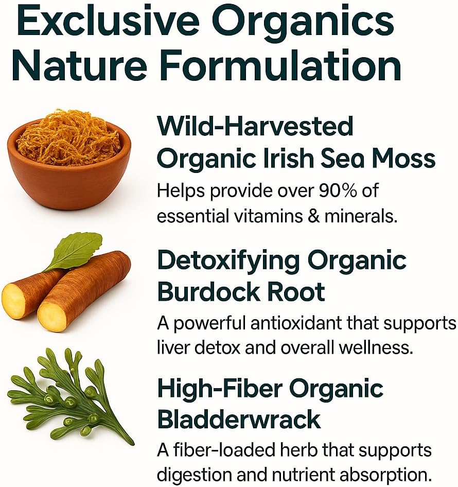 ORGANICS ΦΥΣΗ Irish Sea Moss Κάψουλες 45 Υπηρεσίες 