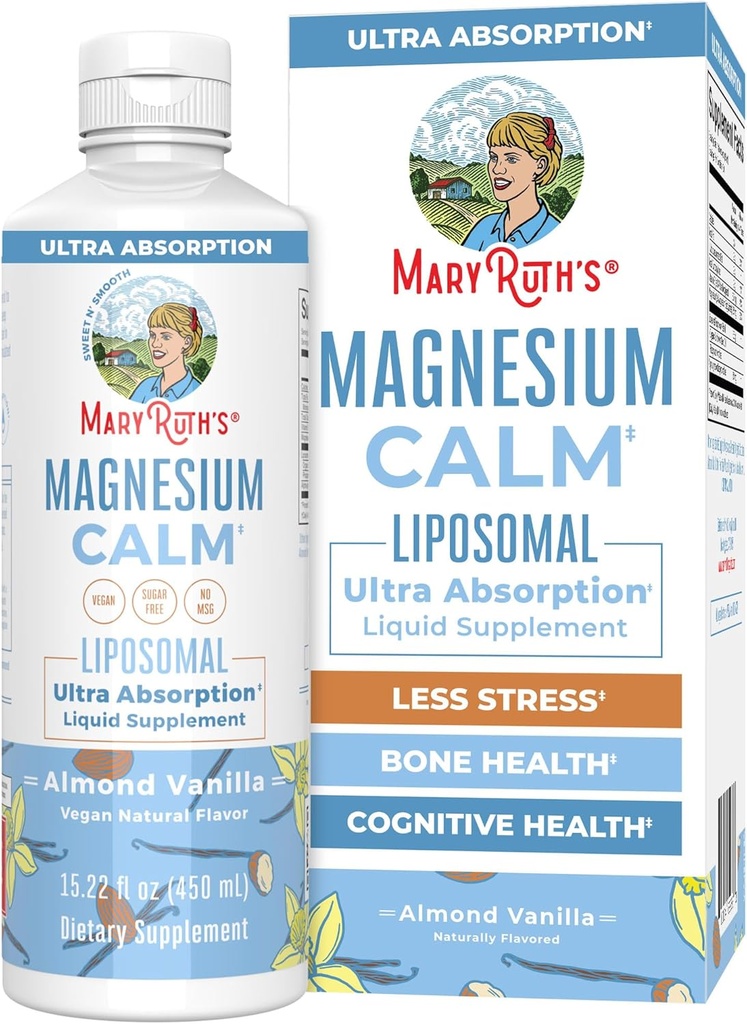 MaryRuth Organics Magnezyum Liposomal| Magnezyum Supplement | Magnezyum Bisglycinate | Muscle & Bone Support | Mood Support Vitamin | Vegan | Non-GMO | Gluten Free | 15.22 Fl Oz | 30 Servisler