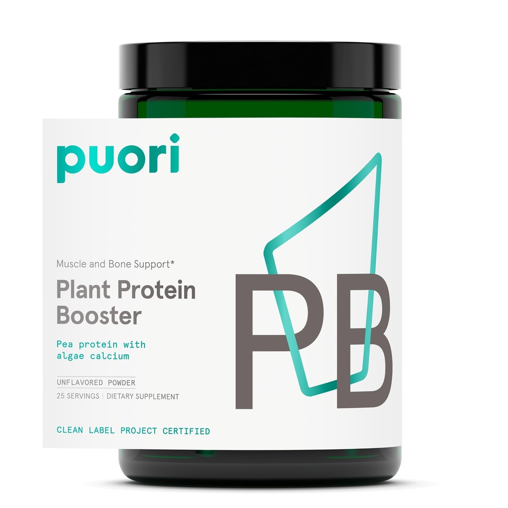 Puori Vegan Plant Protein Gelişen Toz - 25 Hizmet - Algaeelli ile Temel Amino Asitler - Süt-Free, Vegetarian, Non GMO