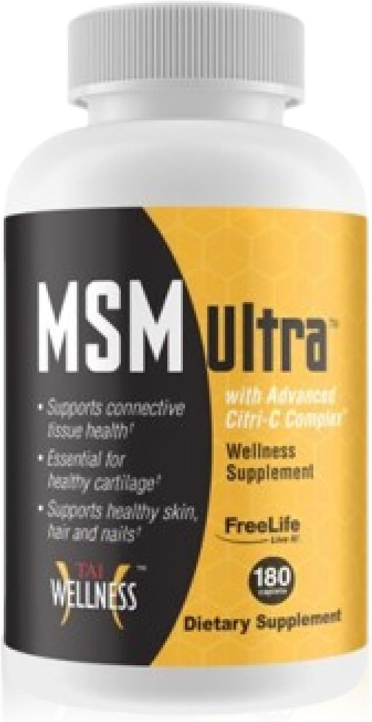 Youngevity Freelife MSM Ultra | 3.000 mg MSM + Perrietary Citri-C Kompleks Ş + Vitamin C | Ultimate Metilfonylmethane Supplement | Bone & Ortak Destek | 180 Count