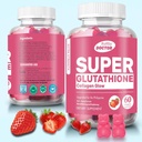 Super glutathione Collagen Glow Gummies,Glutathione Skin Care - Skin Brighting - Gummies Collagen - Anti-Aging L-Glutathione - Marine Collagen & Vitamins