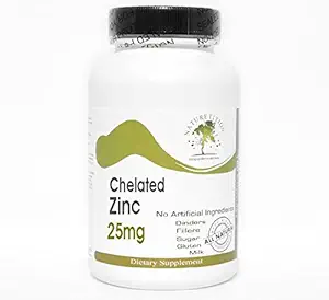 Chelated Zinc 25mg ~ 200 Κάψουλες - Δεν Πρόσθετα ~ Συμπληρώματα Naturetition