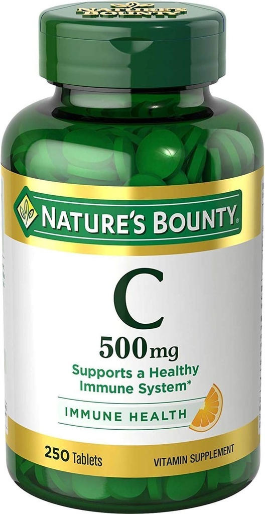 Nature's Bounty Pure Vitamin C 500 mg Tabletισκία 250 Tabletισκία (Pack of 9)