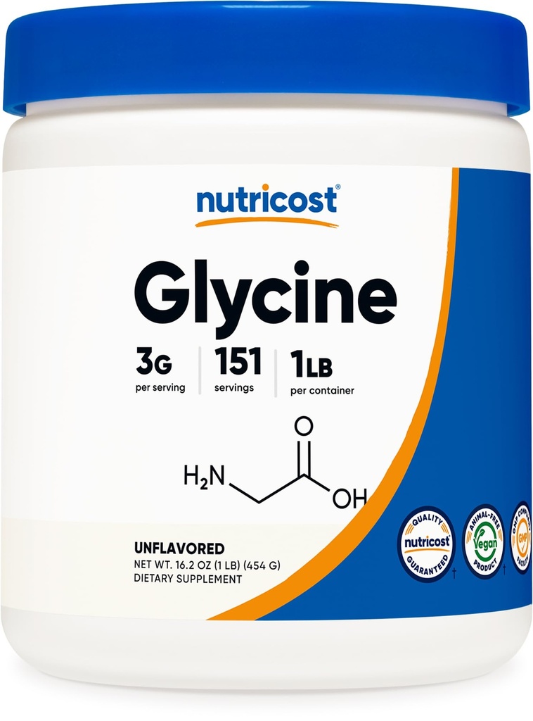 Nutricost Glycine Toz 1lb - Non-GMO, Gluten Free