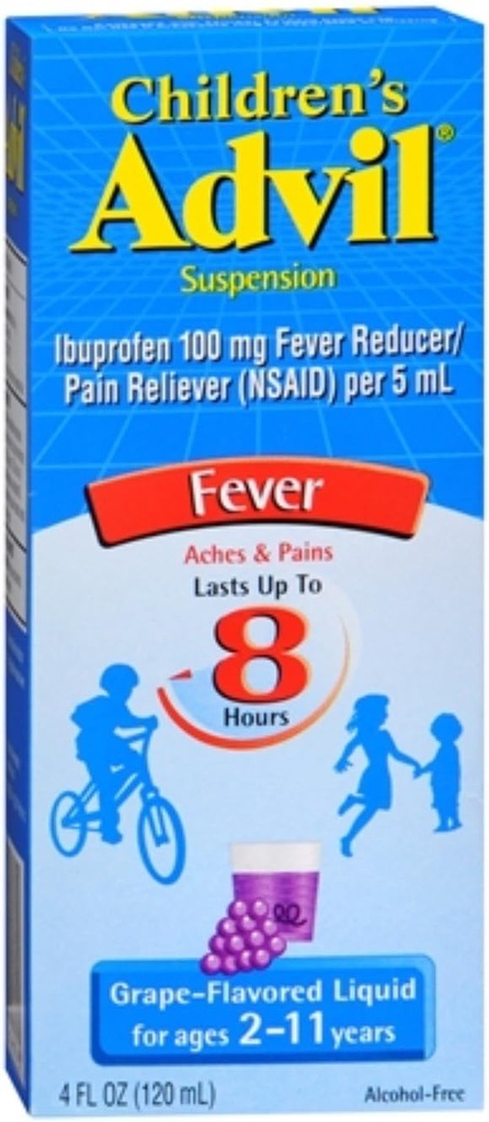 Παιδική αναστολή Advil, Σταφύλι 4 oz (πακέτο των 6)
