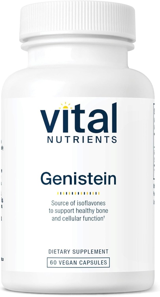 Vital Nutrients Genistein | Easy Absorbed Isoflavones for Bone Health Support* | Vegan Supplement | Gluten and Dairy Free | Non-GMO | 60 Capsules